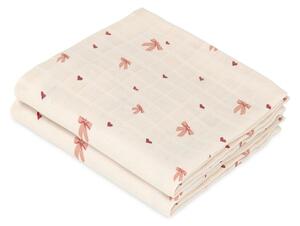 Розови/бежови муселинови пелени 2 бр. 70x70 cm Bows – Cam Cam Copenhagen
