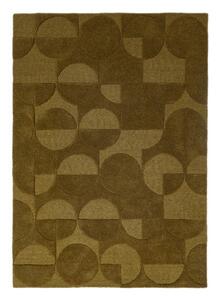 Тъмнозелен ръчно изработен вълнен килим 120x170 cm Gigi – Flair Rugs