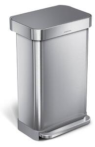 Стоманено кошче за боклук с педал в сребрист цвят 45 l – simplehuman