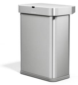 Безконтактно стоманено кошче за боклук в сребрист цвят 58 l Sensor – simplehuman