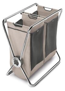 Светлокафяв текстилен сгъваем кош за пране 200 l – simplehuman