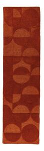 Теракотена ръчно изработена вълнена пътека 60x230 cm Gigi – Flair Rugs