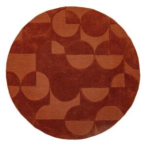 Теракотен ръчно изработен вълнен кръгъл килим ø 160 cm Gigi – Flair Rugs