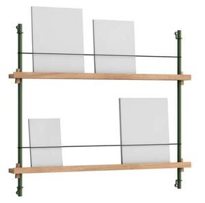 Moebe - Magazine Shelving Oak/Pine Green Moebe