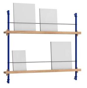 Moebe - Magazine Shelving Oak/Deep Blue Moebe