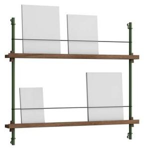 Moebe - Magazine Shelving Smoked Oak/Pine Green Moebe