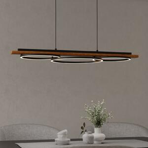 EGLO Boyal LED висяща лампа, кафява, дължина 101 cm, дърво, 3 светлини., Дърво, Дневна/трапезария, Дървесина