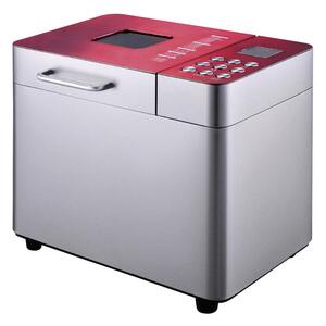 Хлебопекарна Finlux FBM-1684IX, 550W, 25 пpoгpaми, Обем 1кг, Отложен старт 15 ч, Инокс/червен