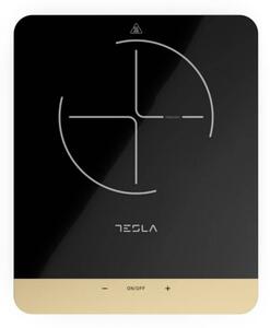 Индукционен котлон Tesla IC401, 2000W, Сензорно управление, LED дисплей, 8 нива на мощност, Черен/Златист