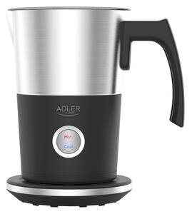 Уред за разпенване на мляко Adler AD 4497, 1000W, 300 мл, Незалепващо покритие, STRIX защита, Черен/Инокс