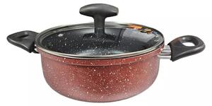 Тенджера Rosberg R51318G22, 22см, 2.8л., Мраморно покритие, Индукция, Бордо меланж