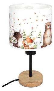 Brilagi - Настолна лампа BOBO WOOD 1xE27/25W/230V дъб/черна/бяла/с животински мотиви