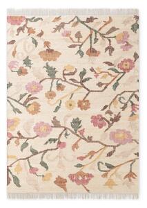 Кремав ръчно изработен ютен килим 120x170 cm Roya Violette – Elle Decoration