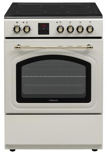 Готварска печка Finlux FLCR 600MD RETRO, 69 л, 4 котлона, 8 програми, 250C, LED дисплей, Таймер, Шампанско