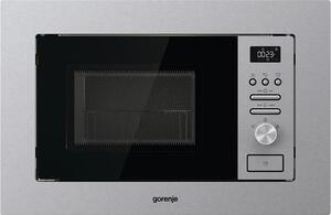 Микровълнова фурна за вграждане Gorenje BM201AG1X, 20 л, 1000 W, Грил, Автоматични програми, AquaClean, Сребрист