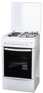 Готварска печка ток/газ Crown CR-5050V, 48 л, Клас А, 4 Котлона, Осветление, Бял