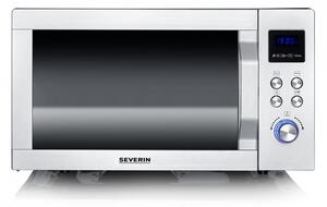 Микровълнова фурна 3в1 Severin MW 7777, 2050 W, Грил, Функция горещ въздух, 25 л, 10 степени, Таймер, Размразяване, LED дисплей, Черен/Инокс