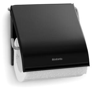 Държач за тоалетна хартия Brabantia ReNew 90300277, Устойчива на корозия, Черен мат