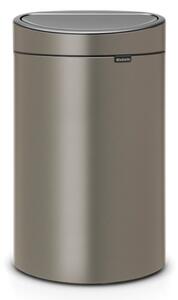 Кош за боклук Brabantia Touch Bin New 649732, 40 л, Безшумно и плавно затваряне, Плосък гръб, Сив