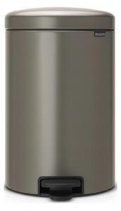 Кош за боклук с педал Brabantia NewIcon 649042, 20 л, Плавно затваряне, Противоплъзгаща основа, Сив