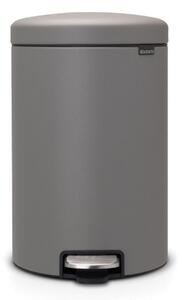 Кош за боклук с педал Brabantia NewIcon 1001091, 20 л, Плавно затваряне, Противоплъзгаща основа, Минерално покритие, Сив