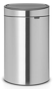 Кош за боклук Brabantia Touch Bin New 650532, 40 л, Безшумно и плавно затваряне, Плосък гръб, Инокс/мат