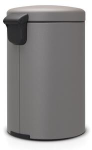 Кош за боклук с педал Brabantia NewIcon 1001091, 20 л, Плавно затваряне, Противоплъзгаща основа, Минерално покритие, Сив