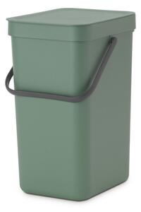Кош за разделно събиране на боклук Brabantia Sort&Go 1003234, 12 л, Дръжка, Възможност за стенен монтаж, Тъмнозелен