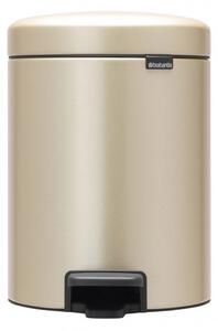Кош за боклук с педал Brabantia NewIcon 1003198, 5 л, Плавно затваряне, Противоплъзгаща основа, Златен металик