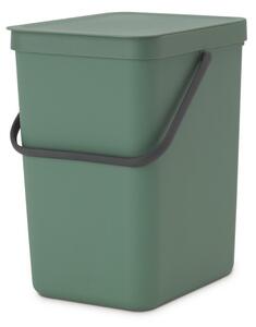 Кош за разделно събиране на боклук Brabantia Sort&Go 1003236, 25 л, Дръжка, Възможност за стенен монтаж, Тъмнозелен