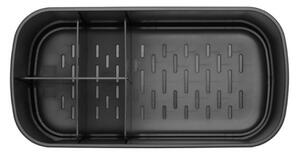 Кутия за аксесоари за баня Brabantia ReNew 1003493, Устойчива на корозия, Вътрешен разделител, Противоплъзгаща основа, Тъмносив