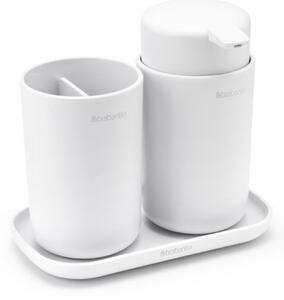 Комплект аксесоари за баня Brabantia ReNew 1003492, 3 части, 250 мл, Устойчиви на корозия, Бял