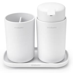 Комплект аксесоари за баня Brabantia ReNew 1003492, 3 части, 250 мл, Устойчиви на корозия, Бял