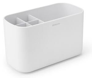 Кутия за аксесоари за баня Brabantia ReNew 1003494, Устойчива на корозия, Вътрешен разделител, Противоплъзгаща основа, Бял