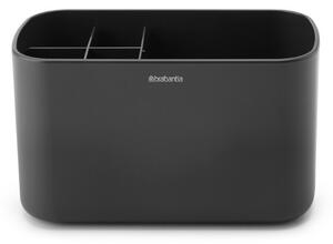 Кутия за аксесоари за баня Brabantia ReNew 1003493, Устойчива на корозия, Вътрешен разделител, Противоплъзгаща основа, Тъмносив