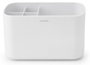 Кутия за аксесоари за баня Brabantia ReNew 1003494, Устойчива на корозия, Вътрешен разделител, Противоплъзгаща основа, Бял