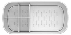 Кутия за аксесоари за баня Brabantia ReNew 1003494, Устойчива на корозия, Вътрешен разделител, Противоплъзгаща основа, Бял