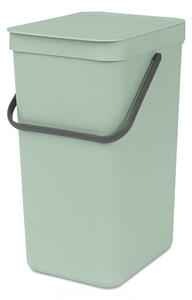Кош за разделно събиране на боклук Brabantia Sort&Go 1005517, 16 л, Дръжка, Възможност за стенен монтаж, Светлозелен