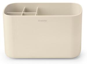 Кутия за аксесоари за баня Brabantia ReNew 1006270, Устойчива на корозия, Вътрешен разделител, Противоплъзгаща основа, Бежов