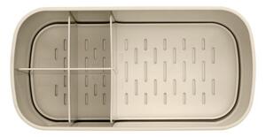 Кутия за аксесоари за баня Brabantia ReNew 1006270, Устойчива на корозия, Вътрешен разделител, Противоплъзгаща основа, Бежов