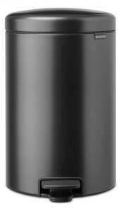 Кош за боклук с педал Brabantia NewIcon 1008846, 20 л, Плавно затваряне, Противоплъзгаща основа, Тъмносив