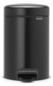 Кош за боклук с педал Brabantia NewIcon 649001, 3 л, Плавно затваряне, Противоплъзгаща основа, Черен