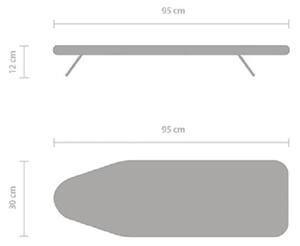 Маса за гладене Brabantia S 1000819, 95x30 см, Компактна, Кука за окачване, Многоцветен