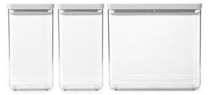 Кутии за съхранение Brabantia Tasty+ Stackable 1008880, 2x1.6л+1x3.5л, Без BPA, Плътно затваряне, Светлосив