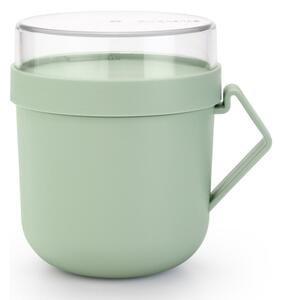 Чаша за супа с капак Brabantia Make&Take 1006294, 600+180 мл, Винтов капак, Без BPA, Зелен