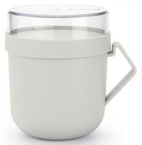 Чаша за супа с капак Brabantia Make&Take 1006295, 600+180 мл, Винтов капак, Без BPA, Сив