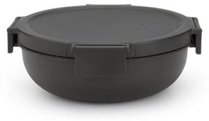 Купа за салата Brabantia Make&Take 1006302, 1.3 л, Херметично затваряне, Без BPA, Тъмносив
