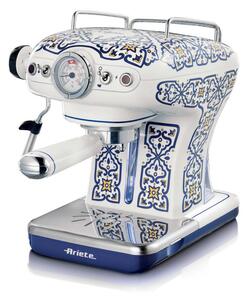 Кафемашина Ariete Capri 1389/1C, 850W, 15 bar, 0.9 л, Стиймър за мляко, Мляно и ESE дози, Бял/син