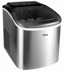 Ледогенератор Oliver Voltz OV51447CS, 120W, 12кг/24 часа, 1.3 л, 9 кубчета за цикъл работа, Индикатор за лед и вода, Инокс