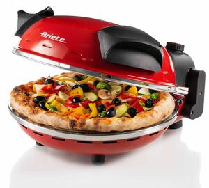 Електрическа фурна за пица Ariete "Пица за 4 минути" 0909/10, 1200W, 32 см, До 400C, 5 нива, Каменна плоча, Незалепващо покритие, Червен